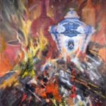 Le feu, G. Lehuen, huile, 80x60